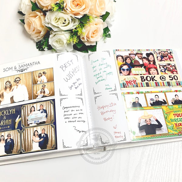 Photo Booth Album Slip-in Album WHITE with Storage Box Wedding Album Guestbook Memory Album 4x6 Photos