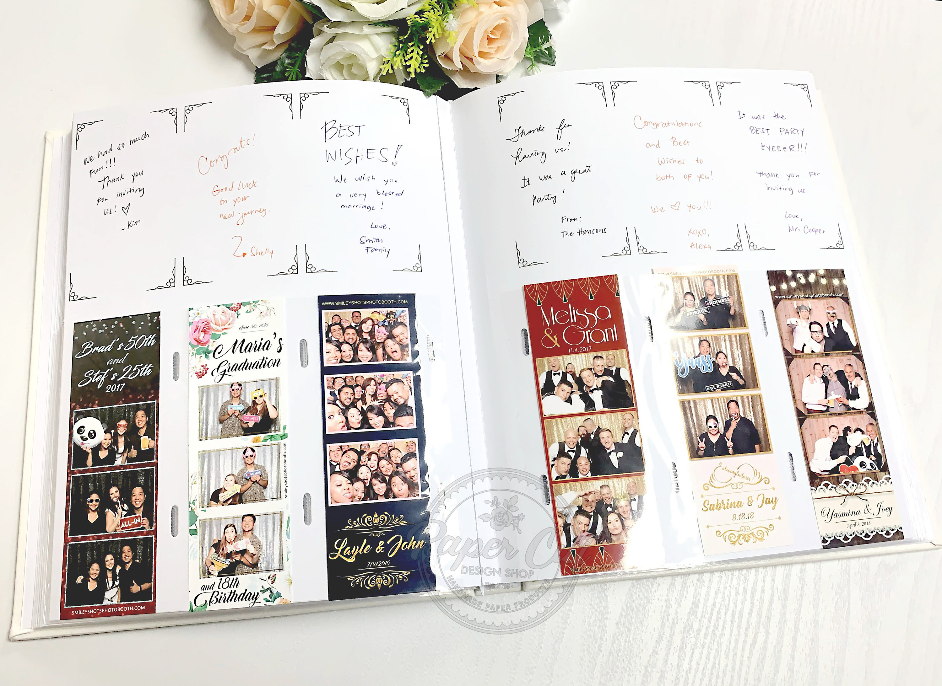 Photo Booth Frames Photo Booth Album for 2x6 In Photo Strips, 12 Pages, 48  Photos, 1 Pack, Black