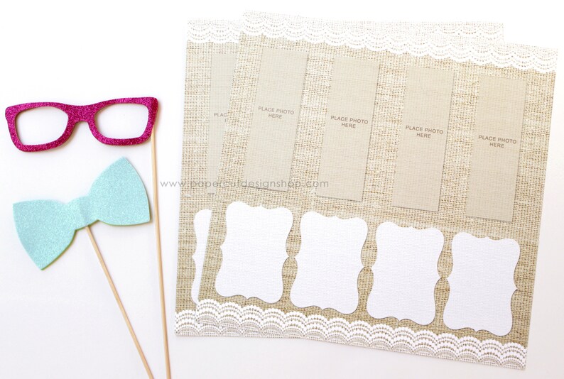 Photo Booth Scrapbook Pages for 2x6 Photo Strips BURLAP & LACE Etsy