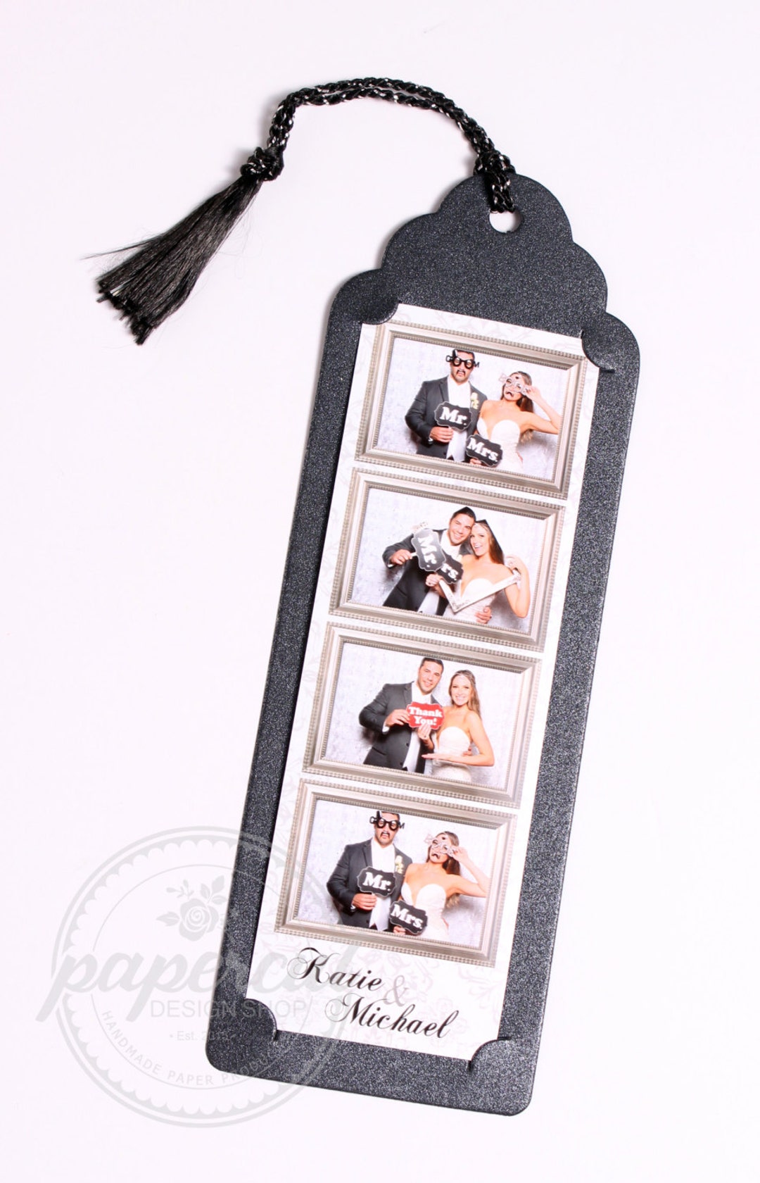 Photo Booth Frames Photo Booth Album, 2x6 InPhoto Strip Inserts, 40 Black  Pages, Black Cover