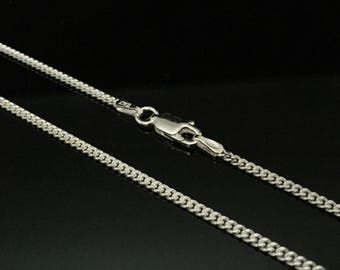 Sterling Silver Curb Chain Necklace - 2mm Thin Gage