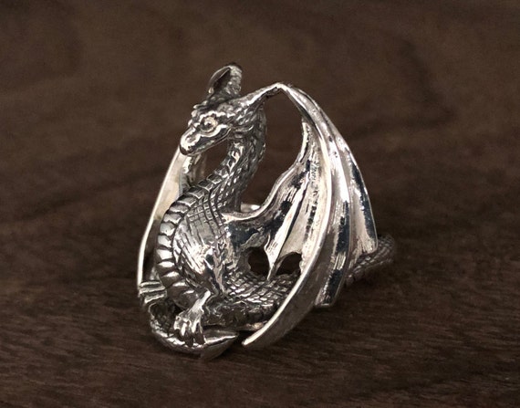 Dragon Ring // Silver Dragon Ring // 925 Sterling Silver // - Etsy