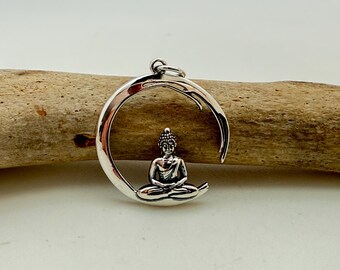 Silver Buddha Pendant: Spiritual Jewelry Charm