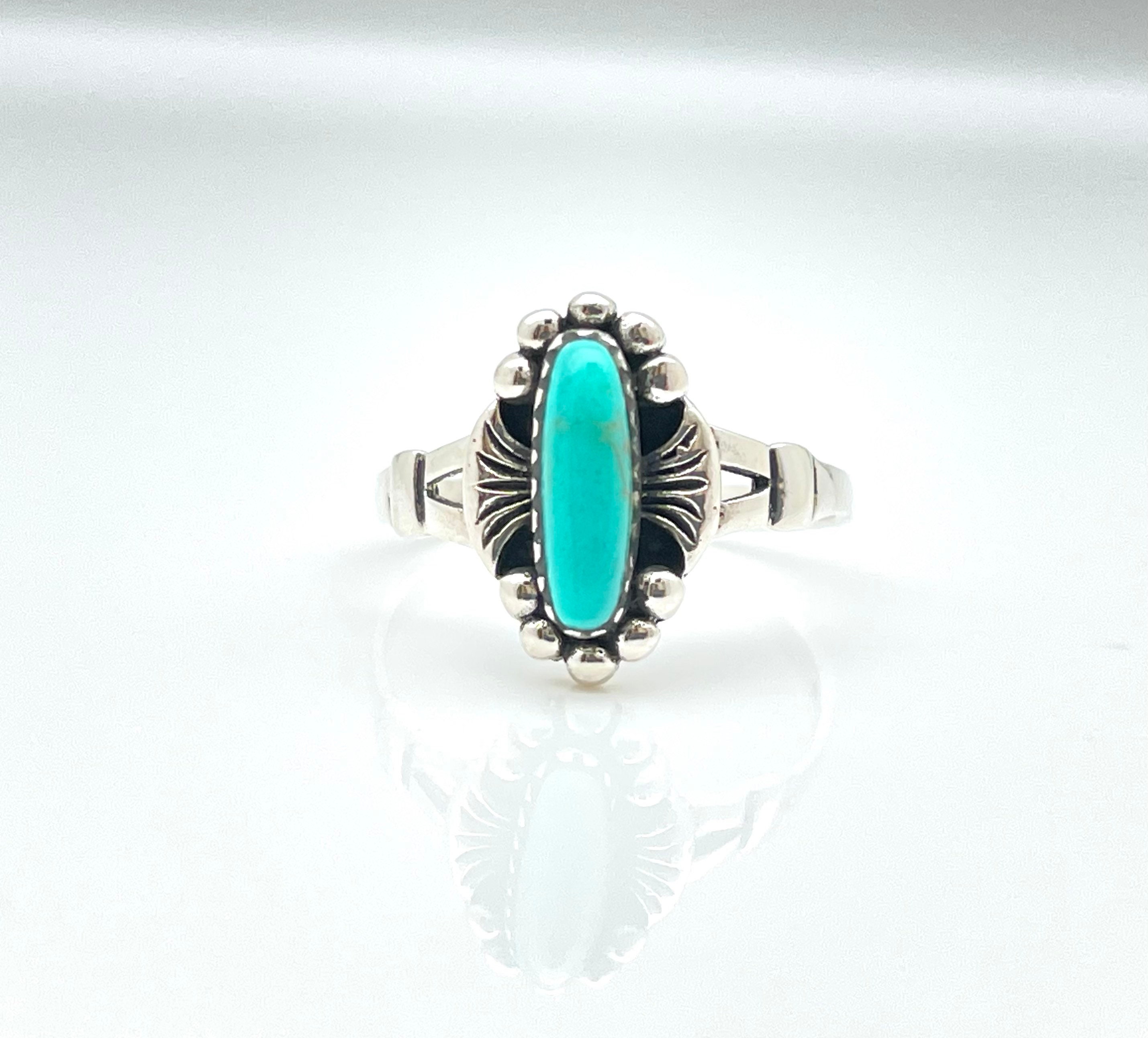 Vintage Southwest Style Turquoise Ring // 925 Sterling Silver | Etsy