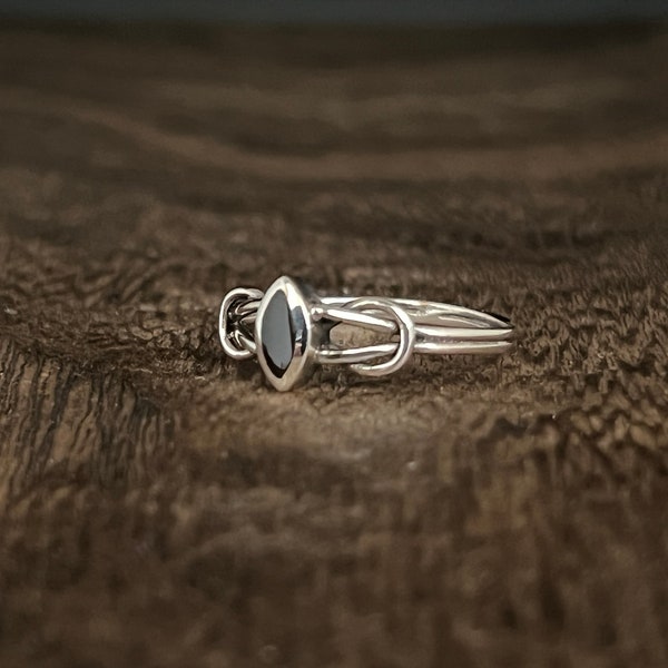 thumbnail image 2 of .925 Sterling Silver Bali Bead Stacking Ring – Oxidized Band, Sizes 4-10 2 of 4