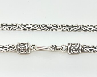 シルバービザンチンバリチェーン / 925スターリングバリチェーン 3 mm