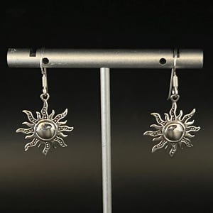 Silber Sonnen Ohrringe - 925 Sterling Silber -- Himmlische Ohrringe