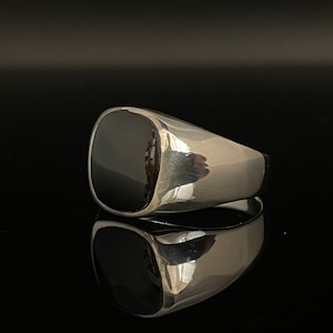 Black Onyx Silver Ring Size 8 // Onyx Ring // Black Onyx Silver Ring // Mens Ring