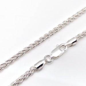 Silver Wheat Chain 2.5mm  // 925 Sterling Silver // Silver Pendant Chain // All Lengths