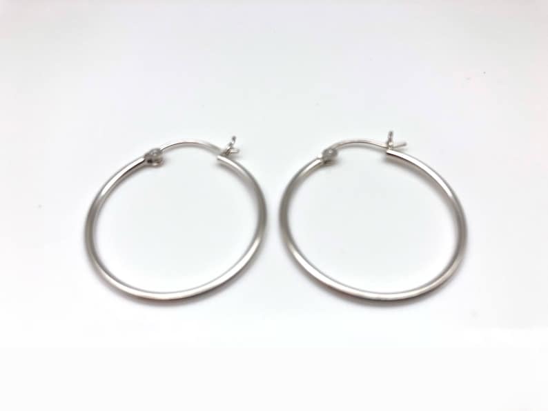 Medium Size Hoop Earrings // 925 Sterling Silver // 30mm Etsy
