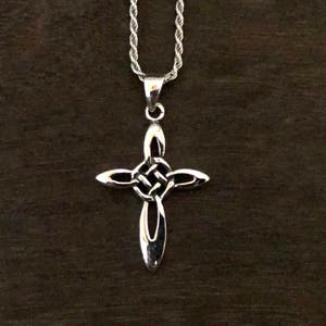Celtic Cross - Silver Celtic Cross - 925 Sterling Silver - Sterling Celtic Cross -- Silver Cross
