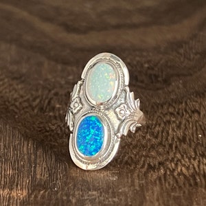 Opal Ring mit verschiedenen Steinen // Vintage Style Opalring // 925 Sterling Silber