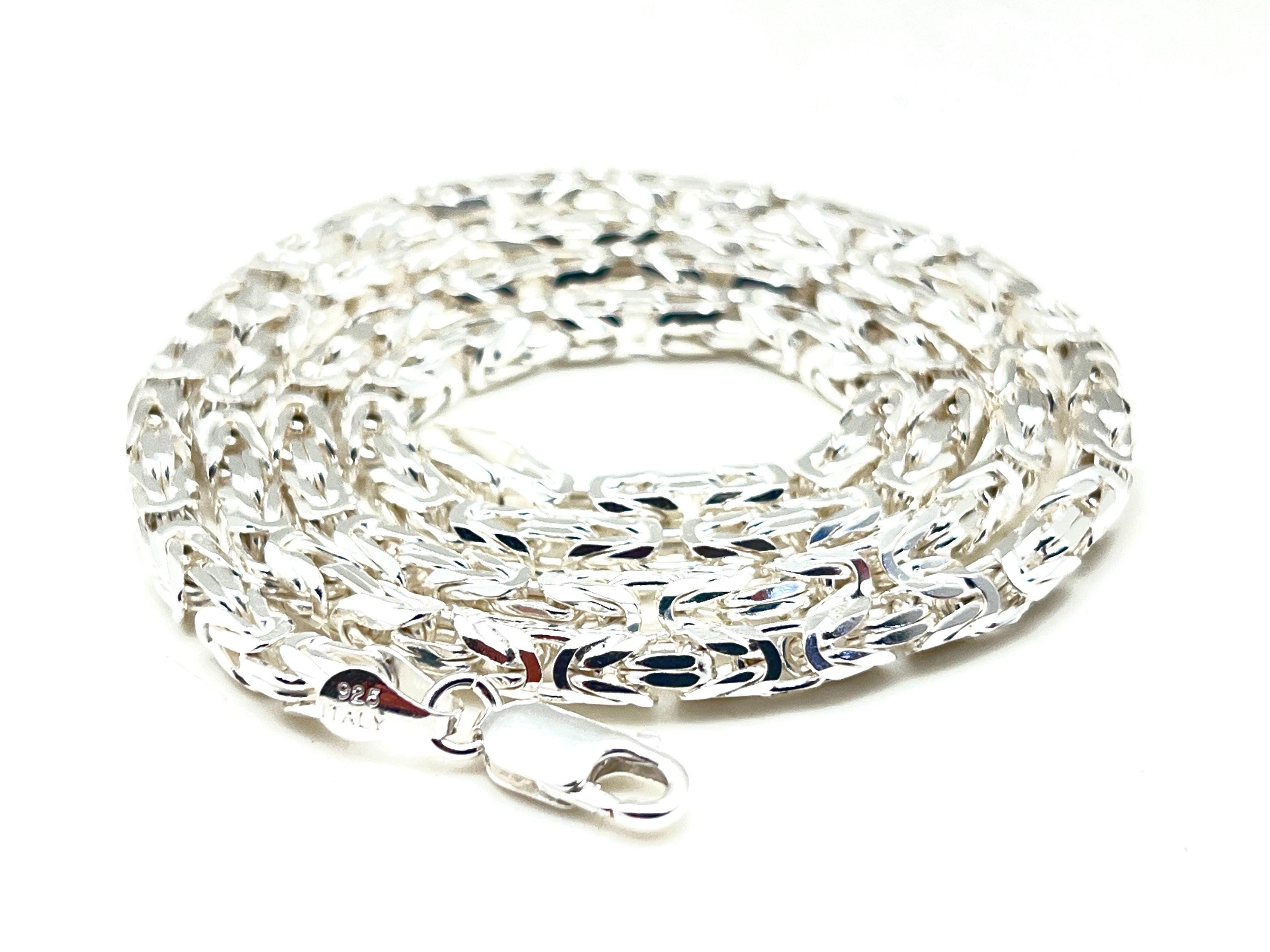 ポリッシュ仕上げのビザンチンチェーン - 925スターリングシルバー