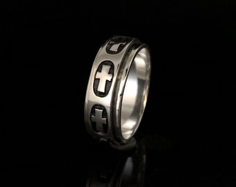 Silver Cross Spin Ring // Cross Spin Ring // 925 Sterling Silver // Christian Jewelry