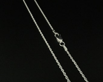 Thin 925 Sterling Silver Rope Chain - 1.4mm Gage