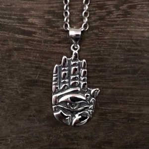 Evil Eye Hamsa Pendant - Evil Eye Pendant - Hamsa Pendant - 925 Sterling Silver