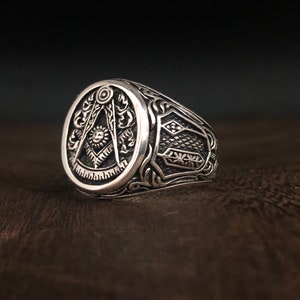 Freemason Silver Ring // 925 Sterling Silver // Oxidized // International Order Ring