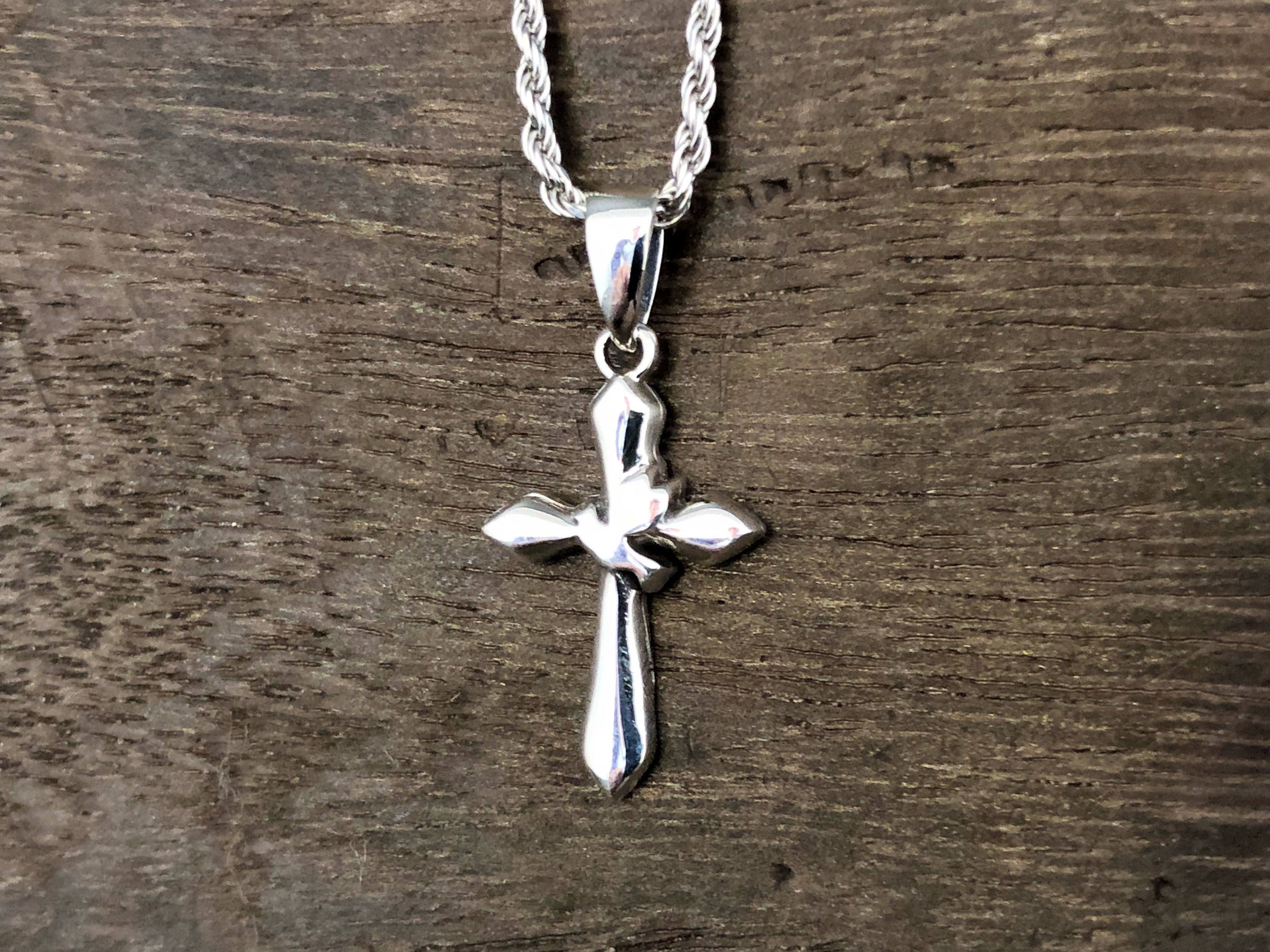 Small Silver Cross Silver Cross 925 Sterling Silver Etsy
