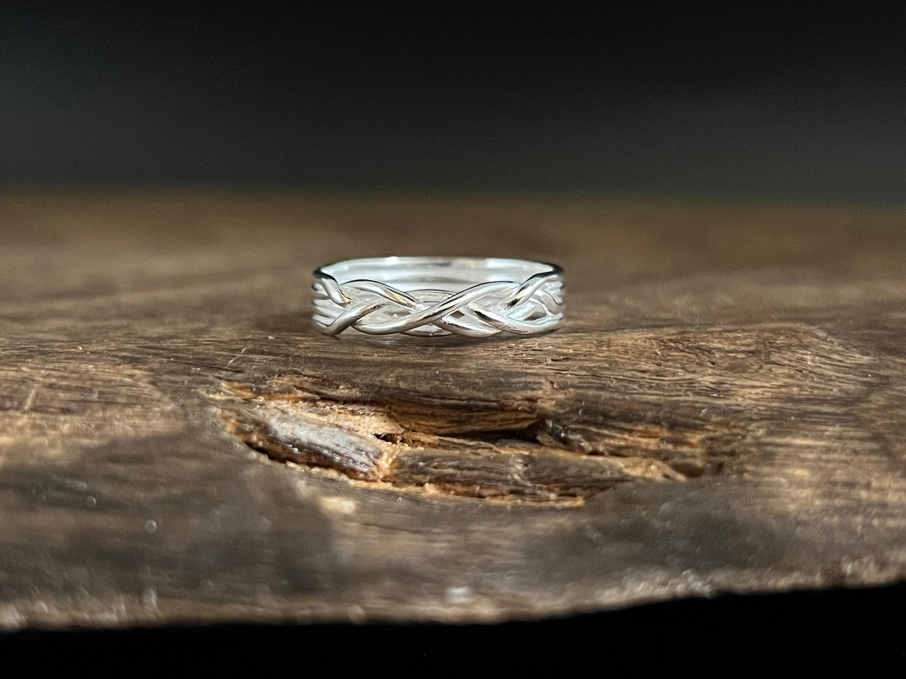 Anello Con Treccia Celtica: Fascia In Argento Sterling 925 - Foto 6