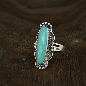 Turquoise Silver Ring // 925 Sterling Silver // Southwest Design Turquoise Ring
