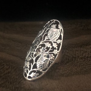 Owl Vines Silver Ring // Silver Owl Ring // 925 Sterling Silver // Sterling Owl Ring