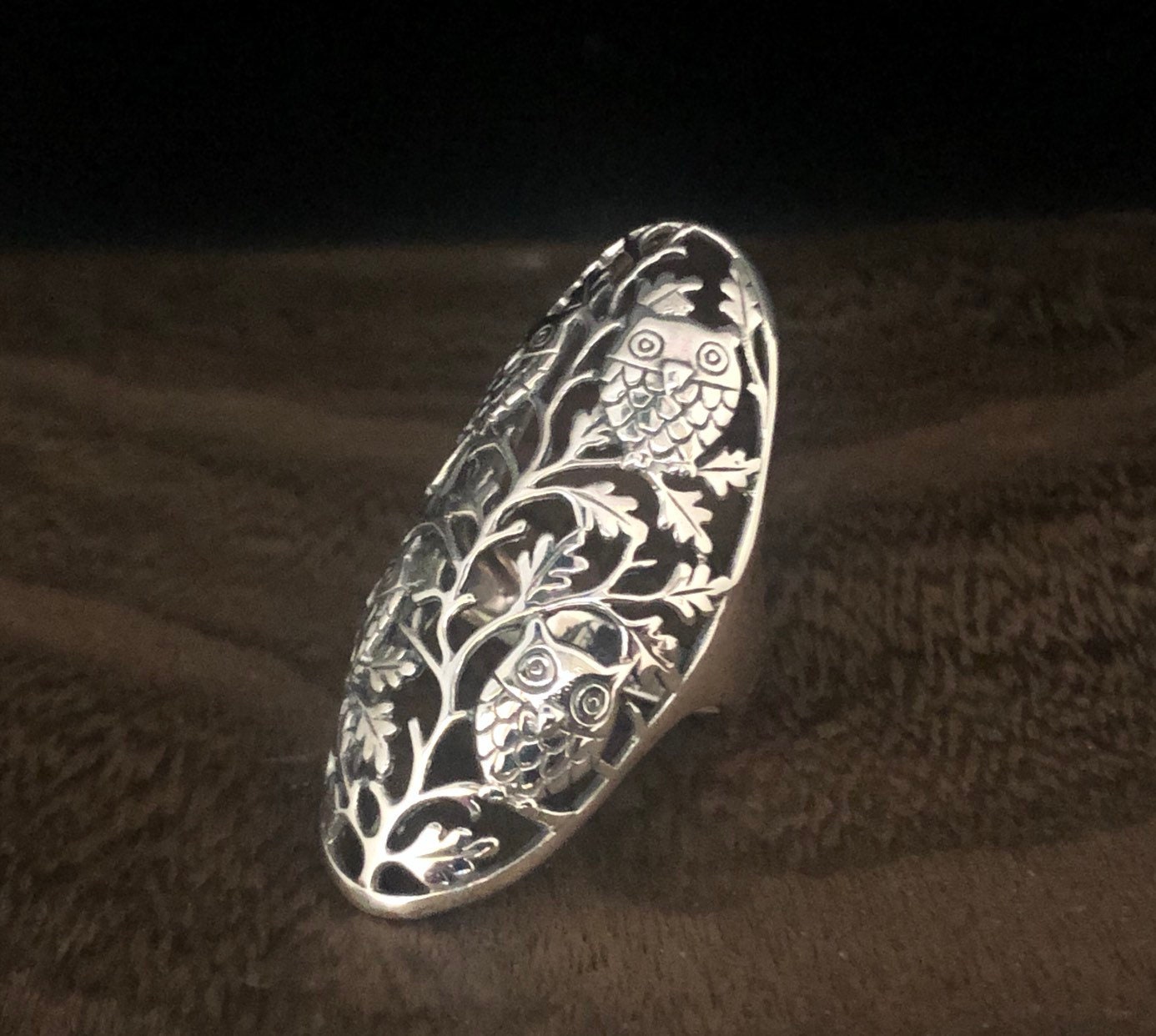 Owl Vines Silver Ring // Silver Owl Ring // 925 Sterling Silver // Sterling Owl Ring