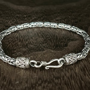 Handmade Byzantine Sterling Silver Bracelet: Oxidized Bali Design