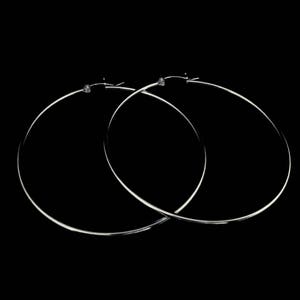Medium Size Hoop Earrings // 925 Sterling Silver // 40 Length // 1.5mm Thickness // Snap Post Hoop Earrings