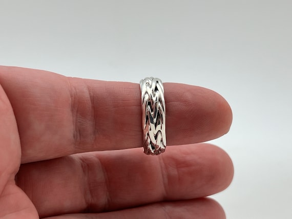 Braided Sterling Silver Ring: Handcrafted 925 Silver Band - Etsy