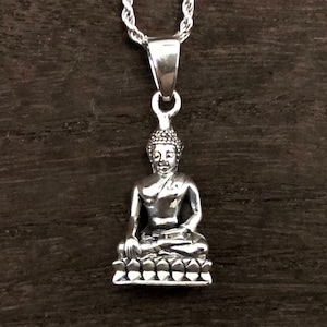 Silver Buddha Pendant - Buddha Charm - 925 Sterling Silver