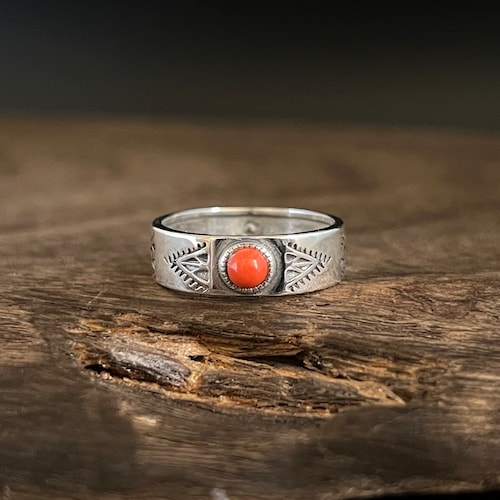 Oxidized Sterling Silver Coral Ring: Western Southwest Style - Etsy
