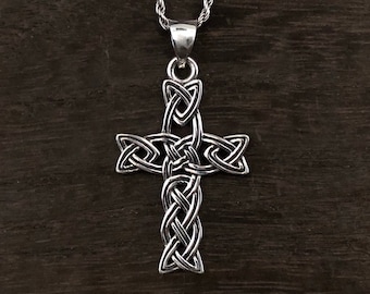 Celtic Cross - Celtic Silver Cross - 925 Sterling Silver -- Celtic  Jewelry