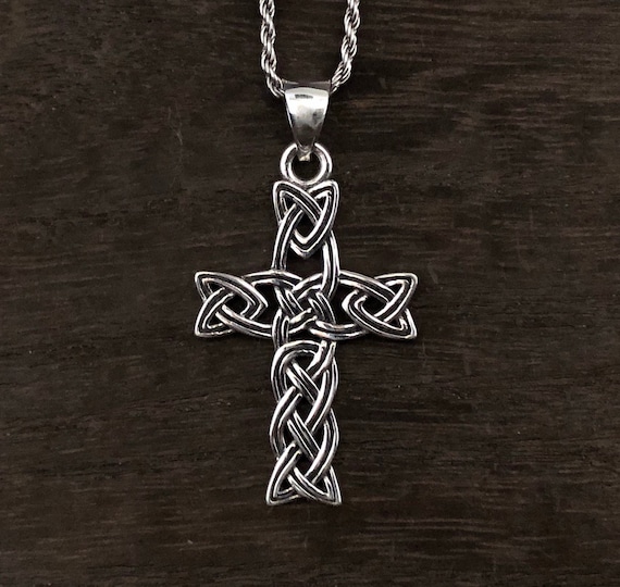 Celtic Cross Celtic Silver Cross 925 Sterling Silver -- Celtic