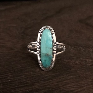 Southwest Turquoise Ring // Turquoise Silver Ring // 925 Sterling Silver
