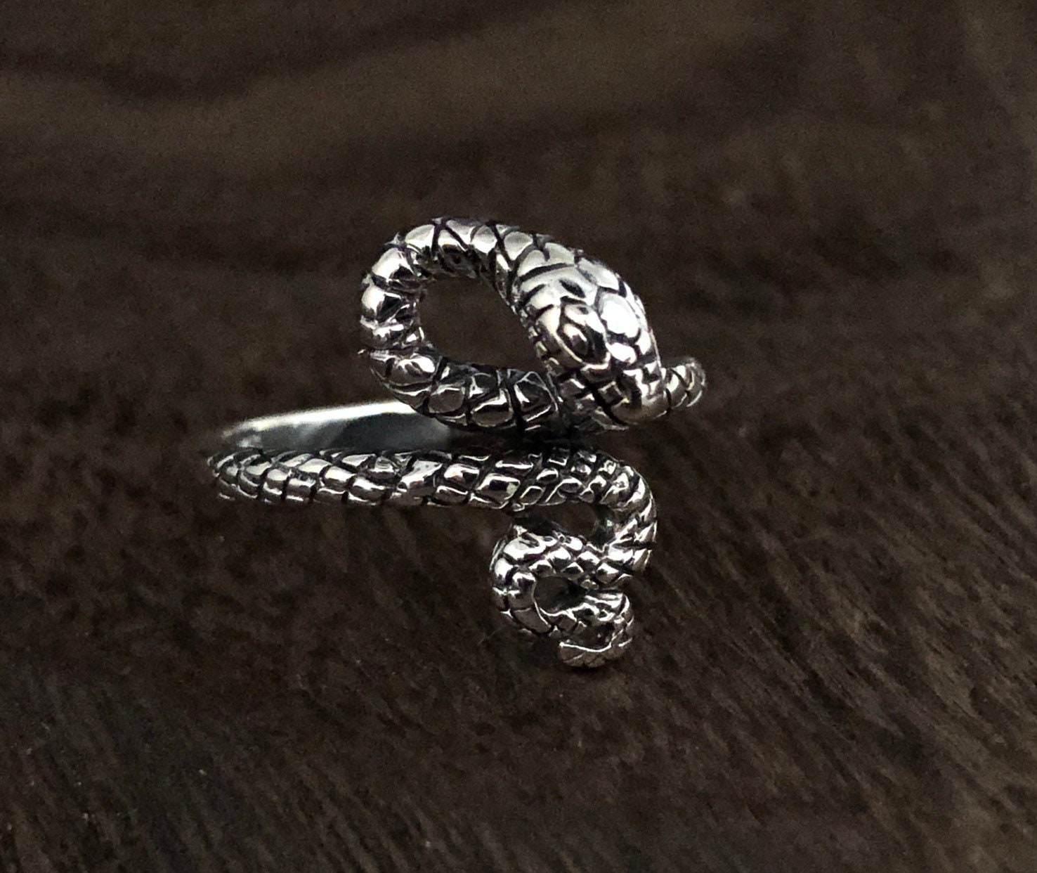 Twin Coiled Snakes Ring with Gemstones in Sterling Silver – Le Dragon  Argenté