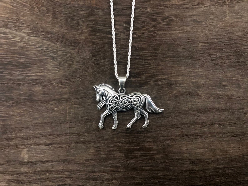 Celtic Horse Pendant Silver Horse Pendant 925 Sterling Etsy