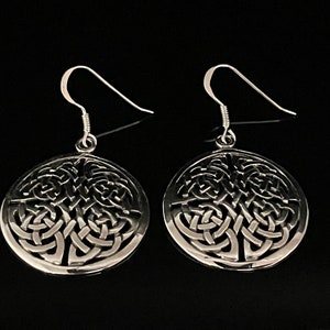Orecchini celtici Endless Knot - Argento Sterling 925 - Orecchini celtici rotondi in argento
