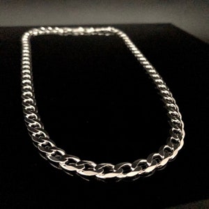Curb Chain Necklace // 925 Sterling Silver // Men&#39;s Silver Necklace // 220 Gage Curb Chain // 9mm Curb Chain // Curb Necklace