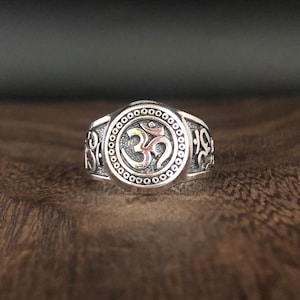 925 Sterling Silver OM Ring Size 8, 9, 10, 11