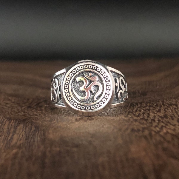 925 Sterling Silver OM Ring Size 8, 9, 10, 11