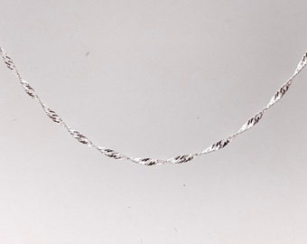 Singapore Chain // Sterling Silver // 1.3mm // Thin Silver Pendant Chain // Silver Singapore Chain