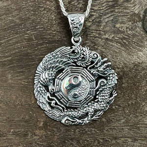 Pendentif dragon Yin Yang - Argent sterling 925 - Pendentif dragon sterling