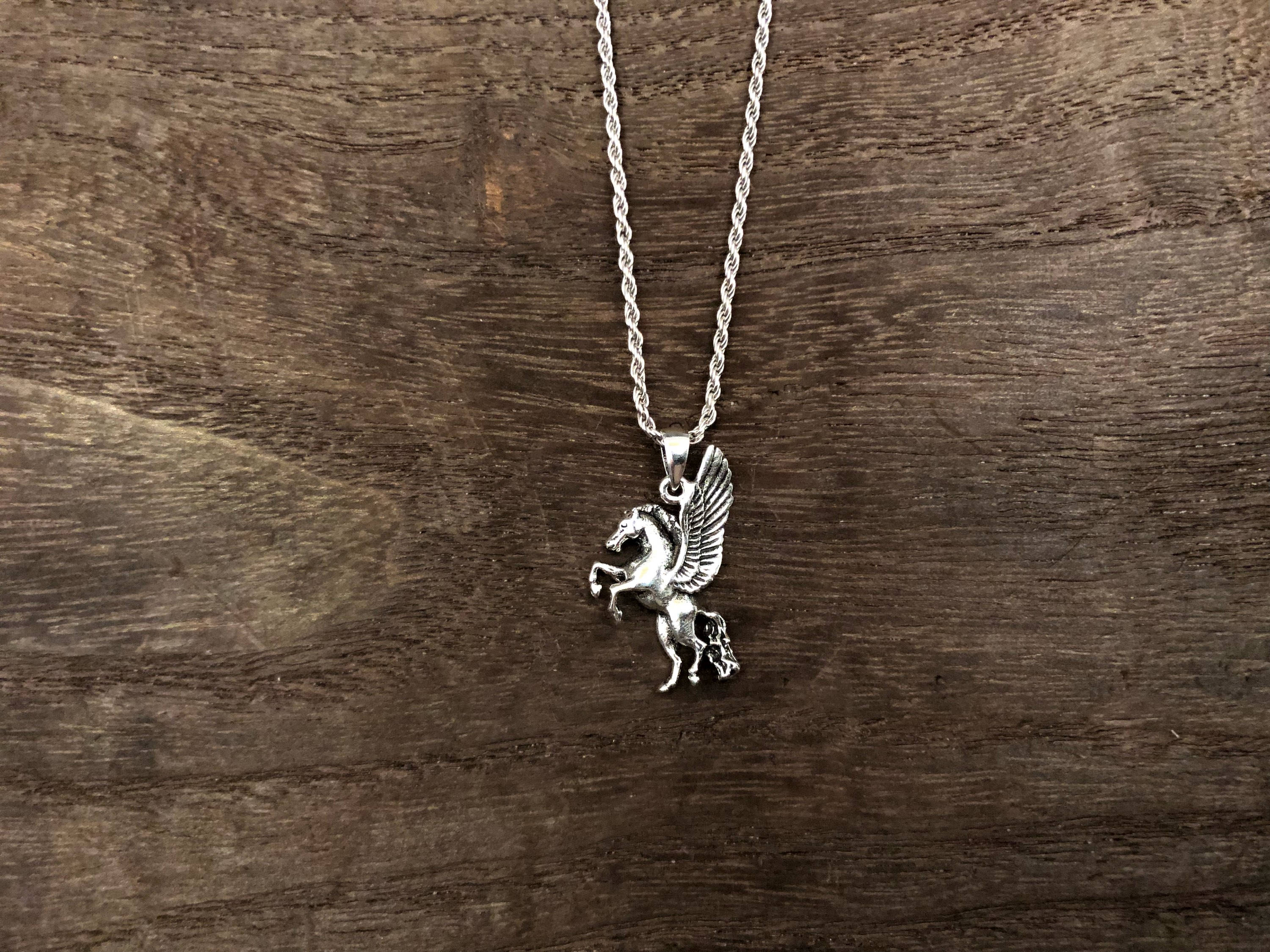 Pegasus Charm 925 Sterling Silber Oxidiert mit Etsy