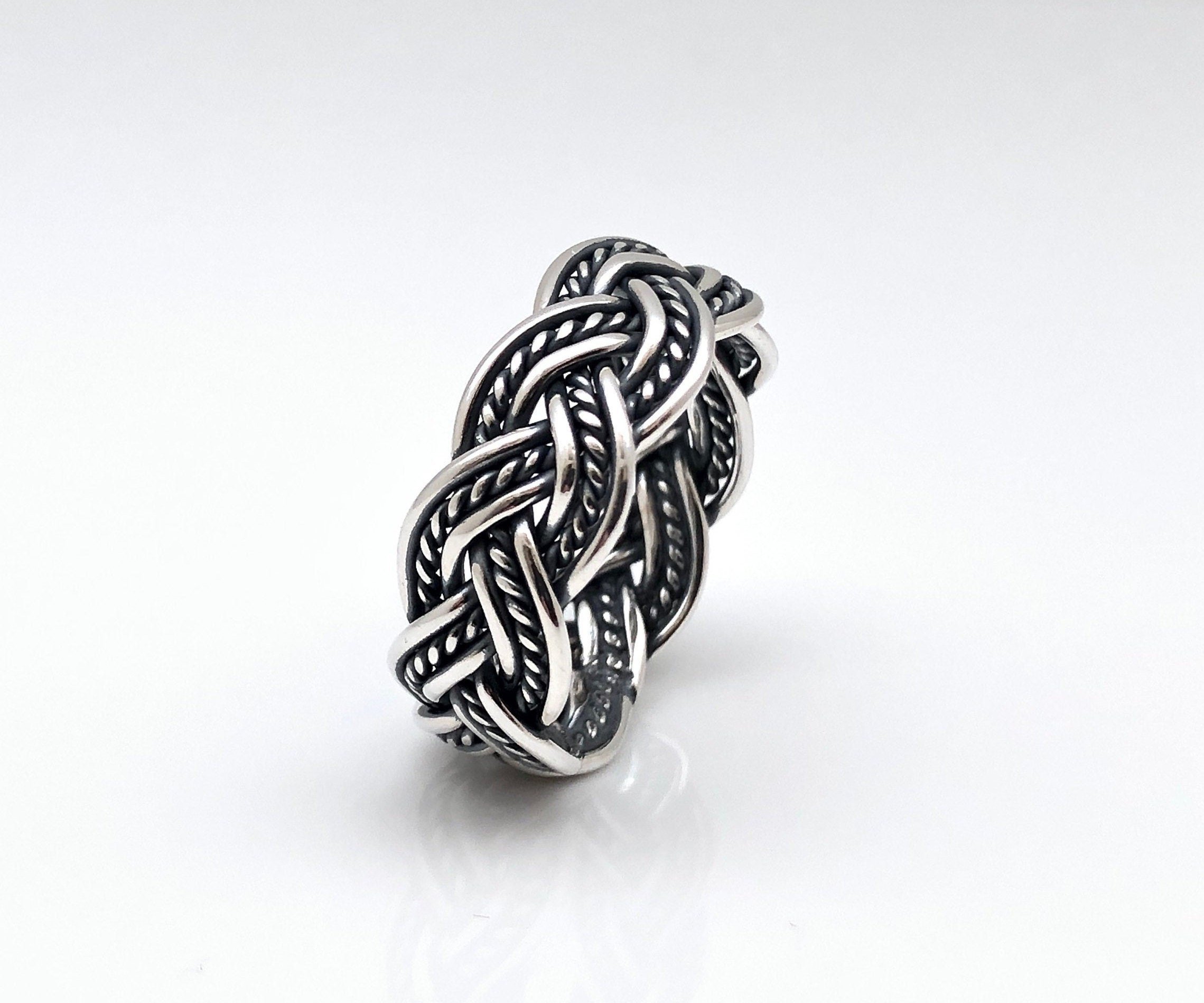 Braided Silver Ring // Braided Silver Band Ring // 925 Sterling Silver - Etsy Braided Silver Ring // Braided Silver Band Ring // 925 Sterling Silver - Etsy