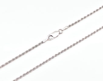 Rhodium Plated Silver Rope Chain // 925 Sterling Silver // 1.6mm Gage // Non Tarnishing Silver Rope Chain // Pendant Chain