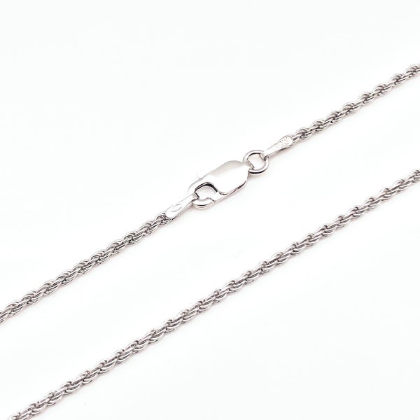 Rhodium Plated Silver Rope Chain // 925 Sterling Silver // 1.6mm Gage // Non Tarnishing Silver Rope Chain // Pendant Chain