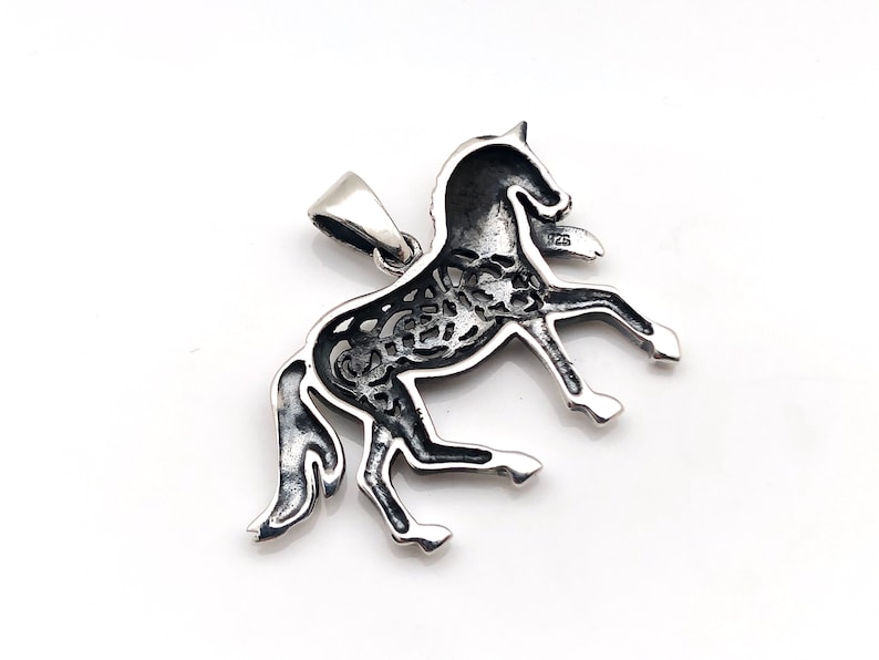 Celtic Horse Pendant Silver Horse Pendant 925 Sterling Etsy