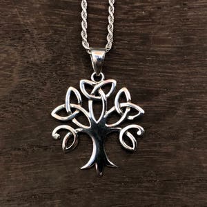 Celtic Trinity Tree of Life Charm - 925 Sterling Silver - Handmade -- Celtic Jewelry