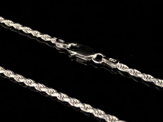 30 Inch Oxidized Sterling Silver Rope Chain - 3mm
