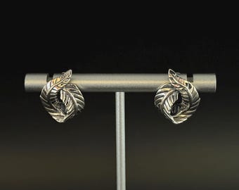 Oxidized Sterling Silver Leaf Earrings: Handmade Western Jewelry